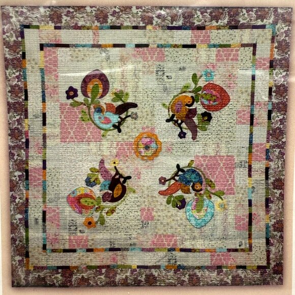 Fiberworks Bird in Hand Applique Quilt Pattern by Laura Heine 88 Inch Square New - Picture 2 of 6
